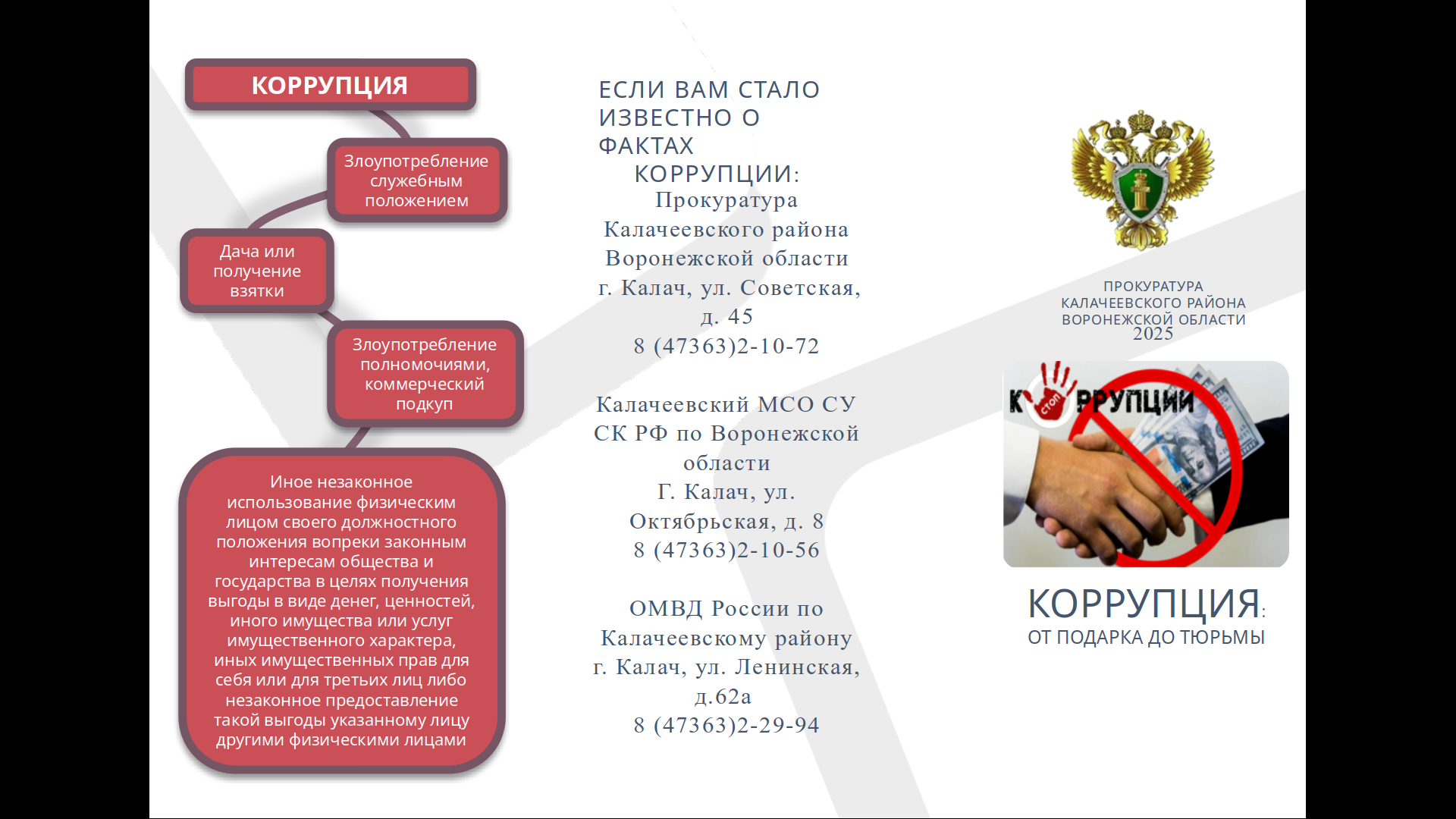 Если вам стало известно о факте коррупции.